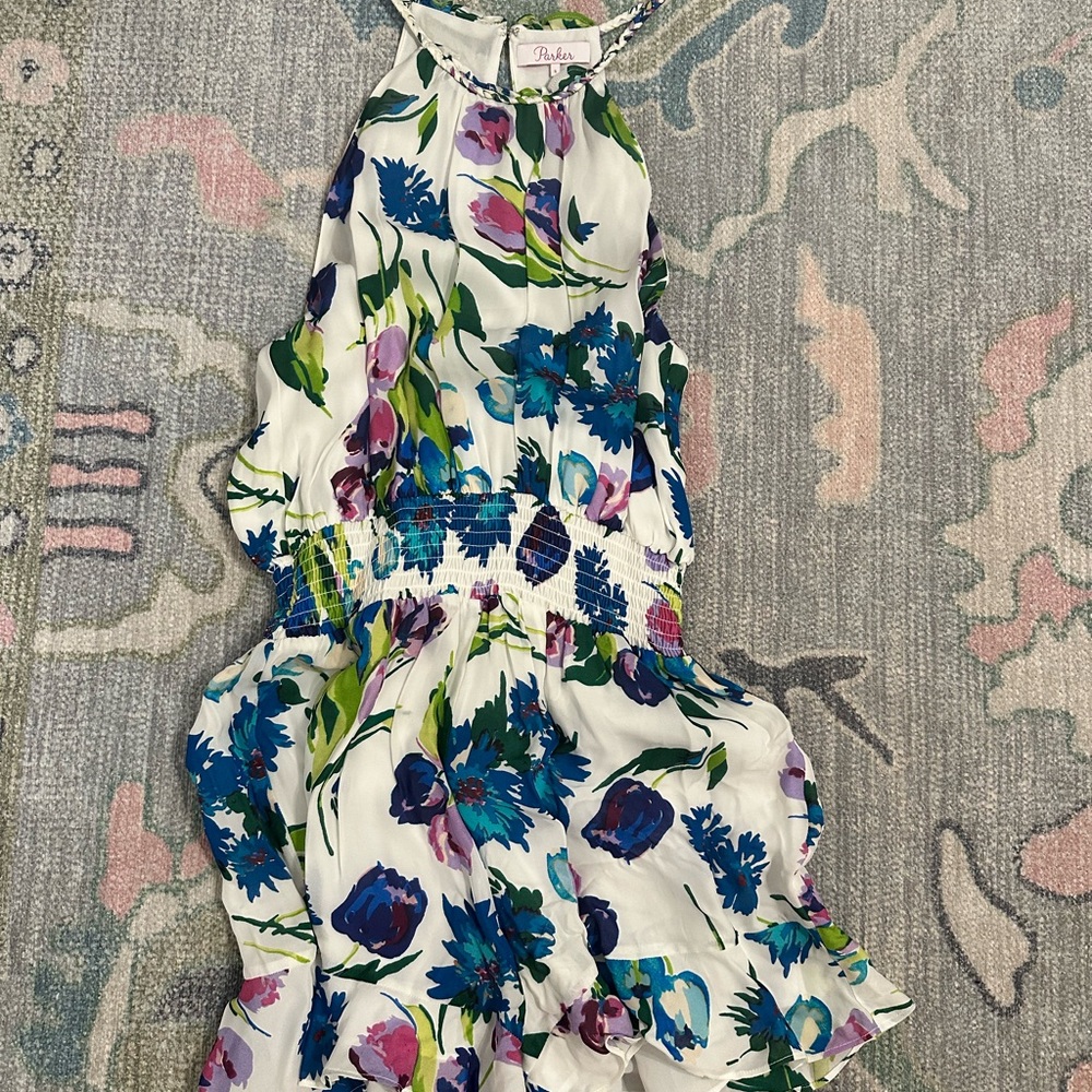 Parker Floral Print romper - Blue and Purple